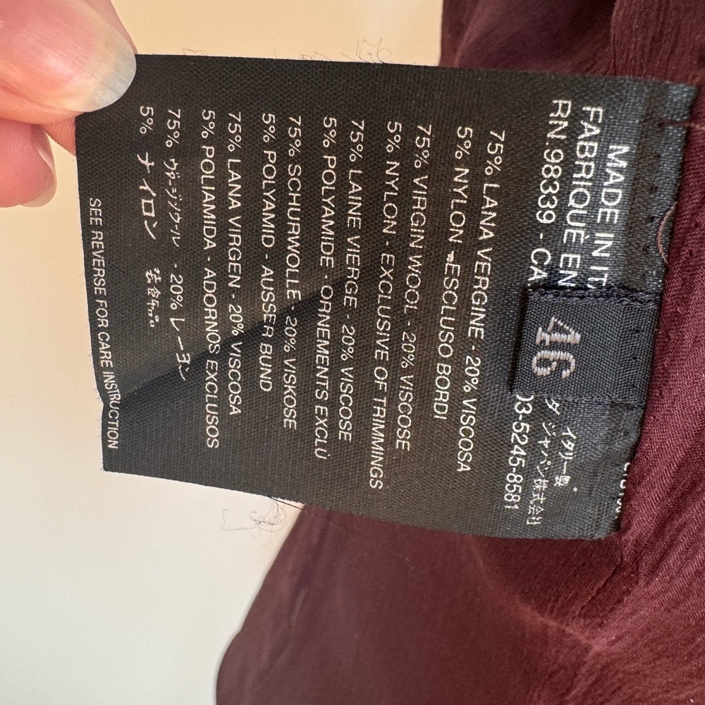 Prada Burgundy Wool Jacket with Pockets Size 46 - Picture 13 of 13